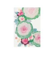 ミドリ　ポストカード011　80011　葉牡丹リース柄