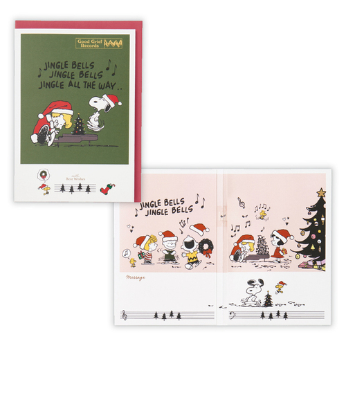 SNOOPY スヌーピー クリスマス オルゴール スヌーピー 二つ折りクリスマスオルゴールカード (クリスマスジャズ