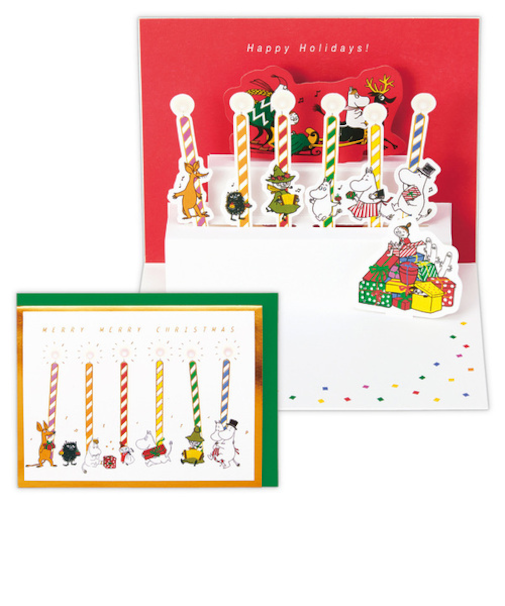 【クリスマス】　日本ホールマーク　ムーミン　立体クリスマスカード　836276　クリスマスキャンドル
