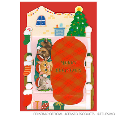 【クリスマス】　アクティブコーポレーション　猫部　クリスマスポップアップカード　CMG－607