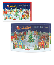 【クリスマス】　ホールマーク（Hallmark）　立体クリスマスカード　カーブ箔　クリスマスタウン　836290