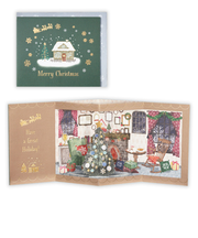 【クリスマス】　ホールマーク（Hallmark）　立体クリスマスカード　グリーンクリスマスカード　828431