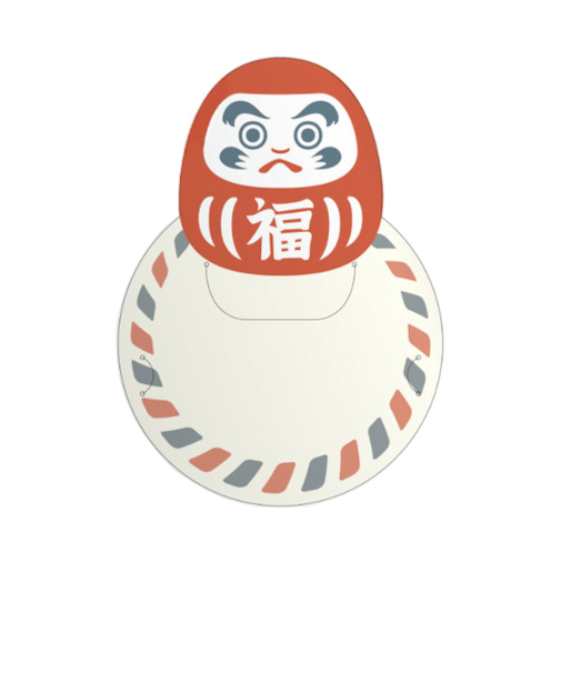 ポチ袋につけられるメッセージカード　だるま　3枚入