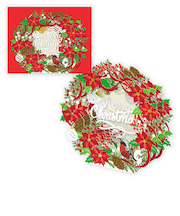 【クリスマス】　ホールマーク（Hallmark）　立体クリスマスカード　レーザーギャラリー　828684　クリスマスリース3