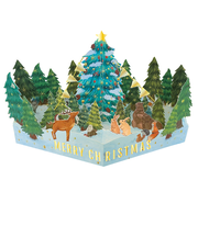 【クリスマス】　グリーティングライフ　クリスマスツリーポップアップカード　EC－29　森