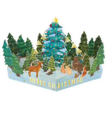 【クリスマス】　グリーティングライフ　クリスマスツリーポップアップカード　EC－29　森
