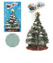 【クリスマス】　ホールマーク（Hallmark）　立体クリスマスカード　フライングサンタツリー　836184