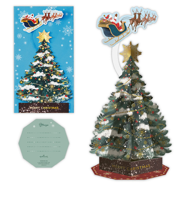 【クリスマス】　ホールマーク（Hallmark）　立体クリスマスカード　フライングサンタツリー　836184