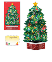 【クリスマス】　ホールマーク（Hallmark）　立体クリスマスカード　ラメグリーンツリー　826710