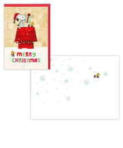 【クリスマス】 ホールマーク(Hallmark) 二つ折りクリスマスカード USAデザイン 826956 スヌーピーコミック屋根の上で