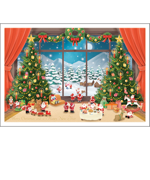 【クリスマス】　グリーティングライフ　ミニサンタカード　S－427