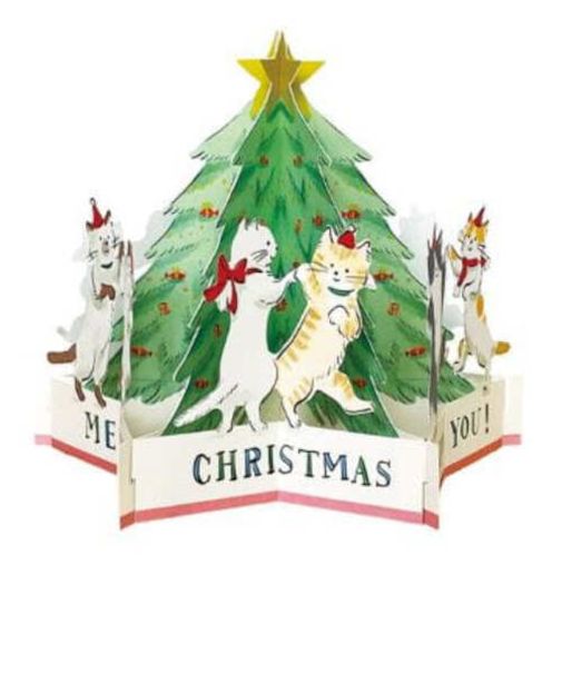 【クリスマス】　グリーティングライフ　クリスマスダンシングカード　KE－20　キャット