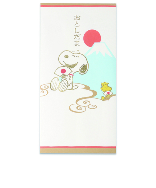 【年賀用品】　ホールマーク（Hallmark）　年賀祝儀封筒　お札用　スヌーピー　箔富士と初日3　838065　2枚入り