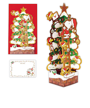 【クリスマス】　ホールマーク（Hallmark）　立体クリスマスカード　スヌーピー　ツリー靴下飾り付け　836221