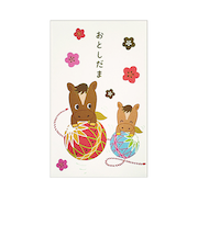クローズ・ピン　年賀ポチ袋（小）　手毬と馬　3枚入