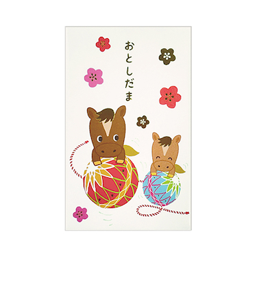クローズ・ピン　年賀ポチ袋（小）　手毬と馬　3枚入