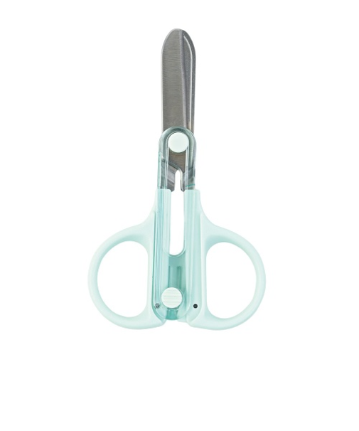 クツワ　キャップ一体コンパクトはさみ　SS124MT　ミント