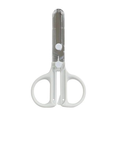 クツワ　キャップ一体コンパクトはさみ　SS124WH　ホワイト