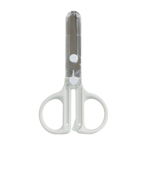 クツワ　キャップ一体コンパクトはさみ　SS124WH　ホワイト