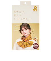 コジット　通すだけ華やかニットマフラー　マスタード