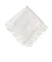 近沢レース店　タオルハンカチ　ハートフラワー　白