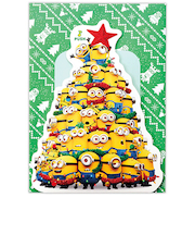 ホールマーク（Hallmark）　立体クリスマスオルゴールカード　立てて飾れる　ミニオンズ　ミニオンツリー