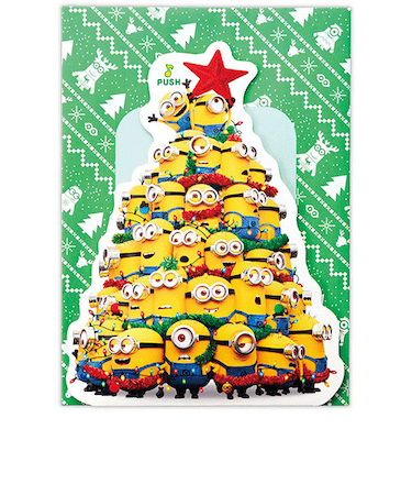 ホールマーク（Hallmark）　立体クリスマスオルゴールカード　立てて飾れる　ミニオンズ　ミニオンツリー