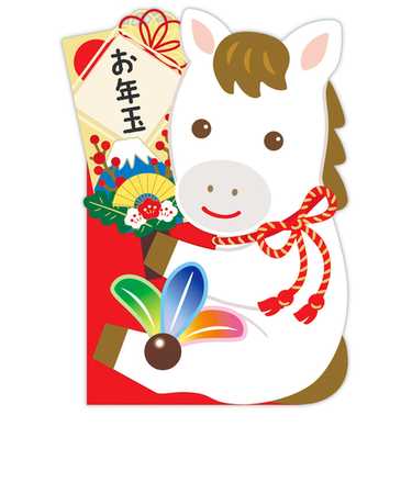 ホールマーク（Hallmark）　年賀ポチ袋・お年玉袋　847555　ダイカット　羽子板うま　1柄3枚入り