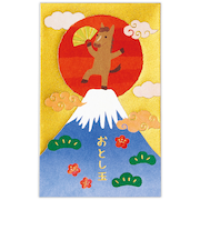 ホールマーク（Hallmark）　年賀ポチ袋・お年玉袋　847647　箔　富士山登頂うま　1柄3枚入り