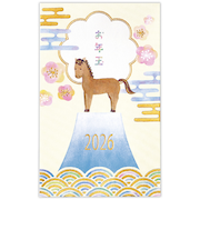 ホールマーク（Hallmark）　年賀ポチ袋・お年玉袋　なかにしいずみ　847579　箔　富士青海波うま　1柄3枚入り
