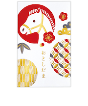 ホールマーク（Hallmark）　年賀ポチ袋・お年玉袋　847593　箔　吉祥紋うま　1柄3枚入り