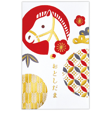ホールマーク（Hallmark）　年賀ポチ袋・お年玉袋　847593　箔　吉祥紋うま　1柄3枚入り