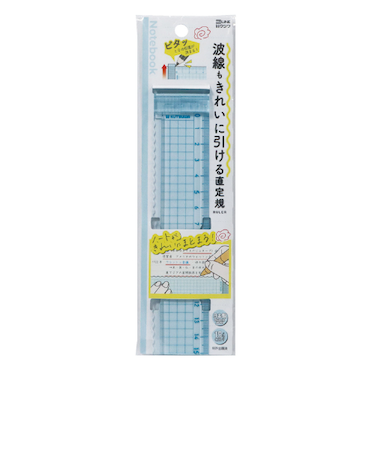 クツワ　波線も引ける直定規　KB044BL　ブルー