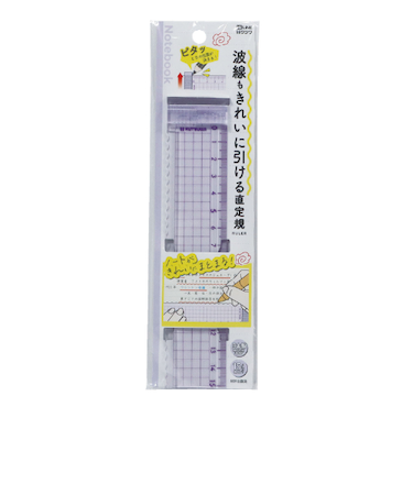 クツワ　波線も引ける直定規　KB044PU　パープル