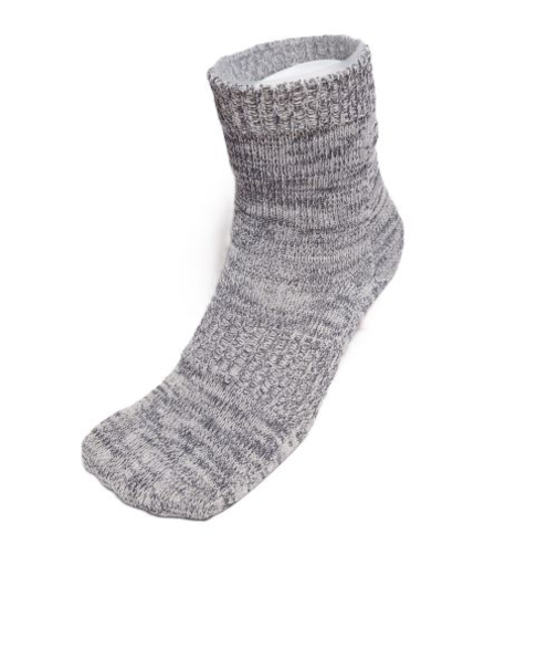 SUGATA　LABO　呼吸する和紙靴下　シークレット5本指　ミドル丈　ミックスグレー　Mサイズ