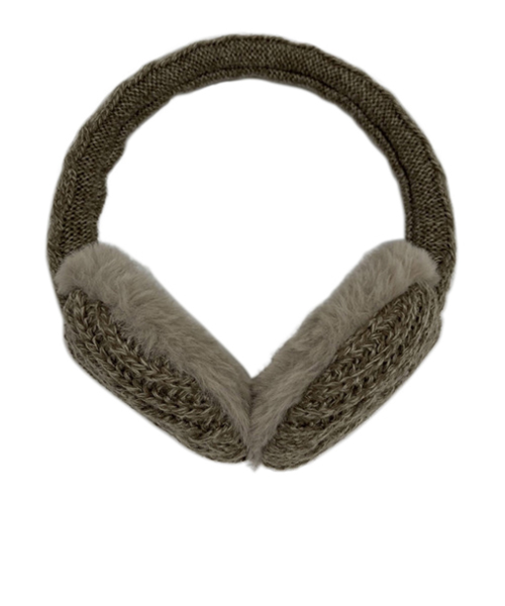 マールマール（MaR・MaR）　4WAY　イヤーマフ　ニット編み　ミックスブラウン