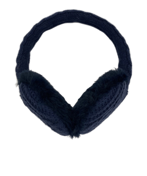 マールマール（MaR・MaR）　4WAY　イヤーマフ　ニット編み　ネイビー