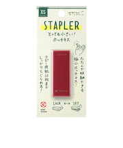 ミドリ（MIDORI）　XS　コンパクトホッチキス　35640　えんじA