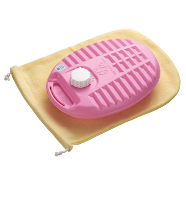 マルカ　NEWポリ湯たんぽ　2.2L　袋付　ピンク