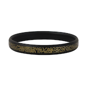 スパークノンX　シリコンバンド　レトロアートシリーズ　Mサイズ　BK－GD　エキゾチックフラワー　ブラック×ゴールド