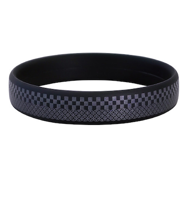 スパークノンX　リストバンド　市松七宝　Lサイズ　ブラック×パール