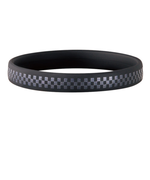 スパークノンX　シリコンバンド　市松模様　Mサイズ　ブラック×パール