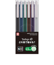 サクラクレパス(SAKURA) ボールサインiDシングル 0.3mm 6色セット GBR403-6
