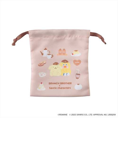 マークス（MARK'S）　巾着ポーチ2p　ブランチブラザーxサンリオコラボ　ダック×ポムポムプリン