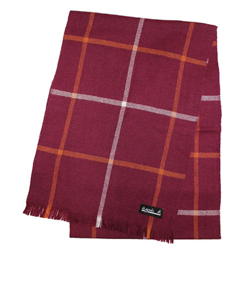 アニエスベー（agnes　b.）　織物マフラー　5172AB041　ワイン