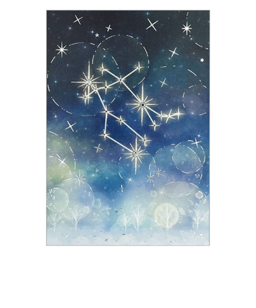 クローズ・ピン　12星座ラインストーンポストカード　双子座　PC16605