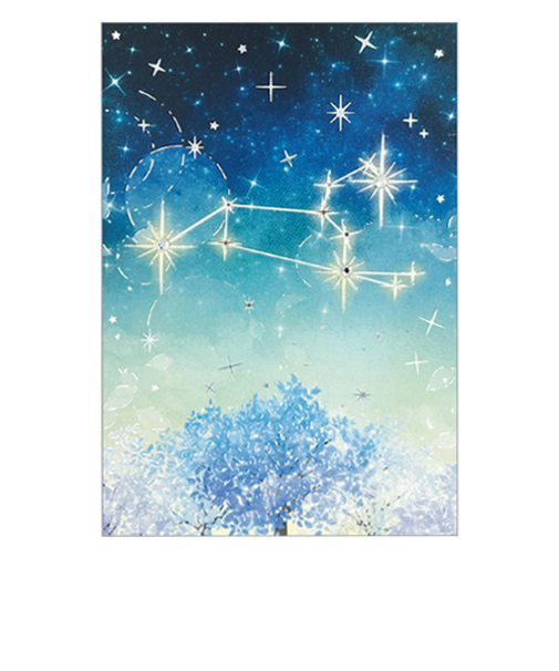 クローズ・ピン　12星座ラインストーンポストカード　獅子座　PC16607