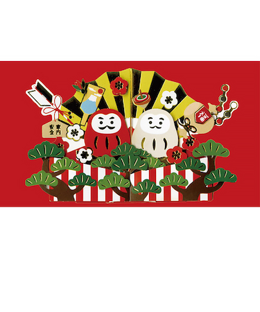 アートプリントジャパン　和風ポップアップカード　ミニ　だるま