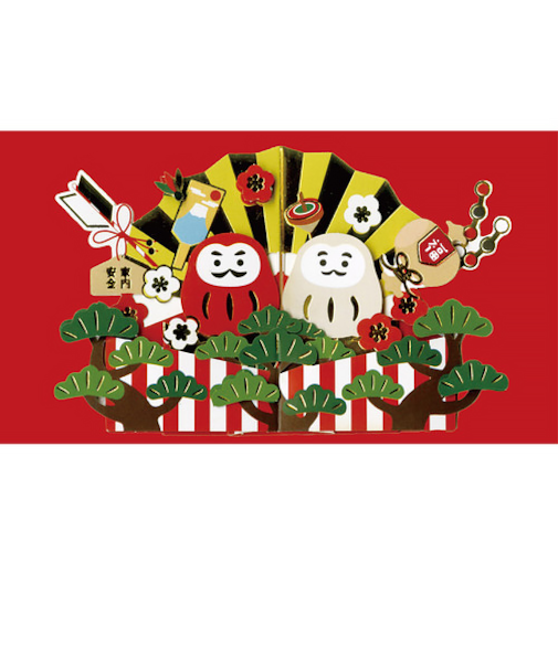アートプリントジャパン　和風ポップアップカード　ミニ　だるま