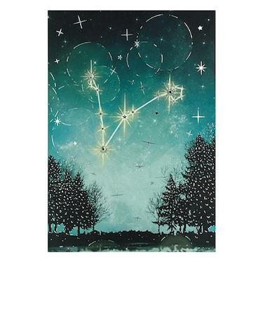 クローズ・ピン　12星座ラインストーンポストカード　魚座　PC16602